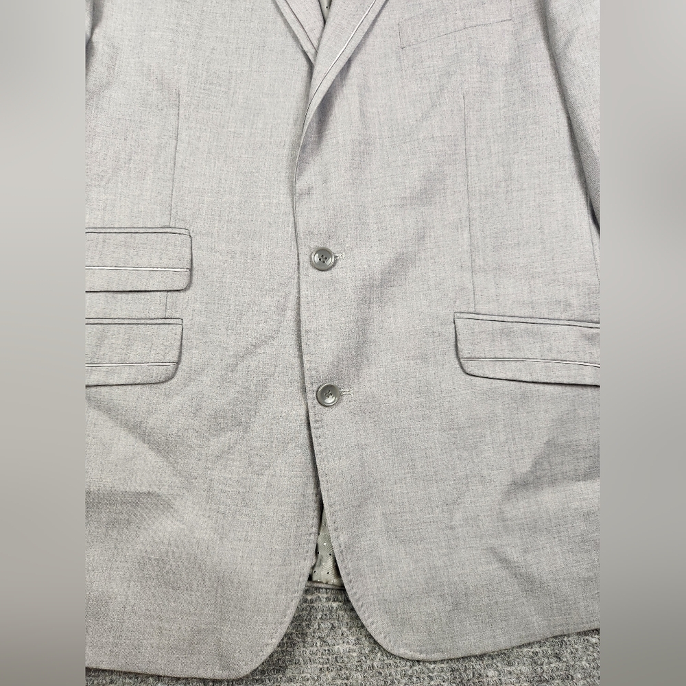 Statement 44r Gray Solid Polyester Two Button Spo… - image 3